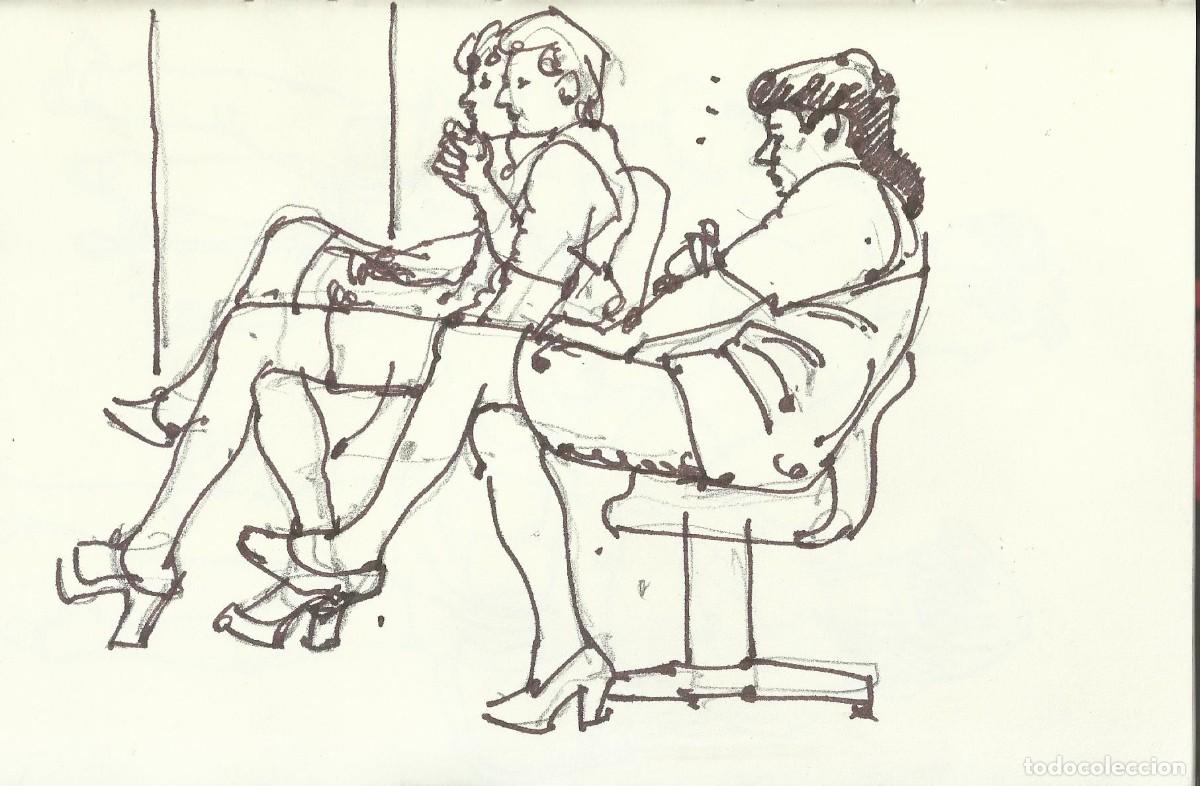 Arte: Carlos Enrique Lencinas G&oacute;mez. Tinta sobre papel. &rdquo;Apunte: Mujeres sentadas&rdquo;. Sin firmar.