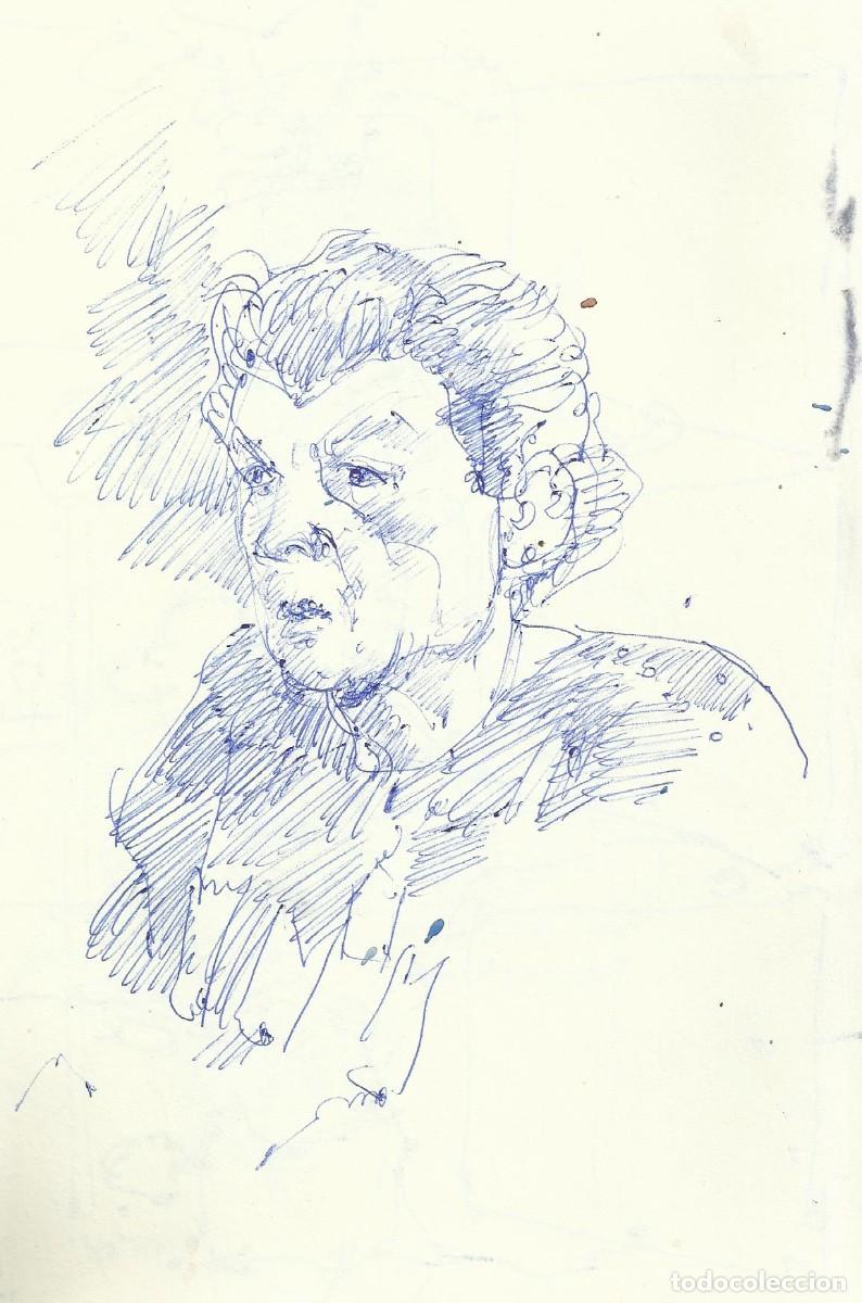 Arte: Carlos Enrique Lencinas G&oacute;mez. Tinta sobre papel. &rdquo;Apunte: Rostro&rdquo;. Sin firmar.