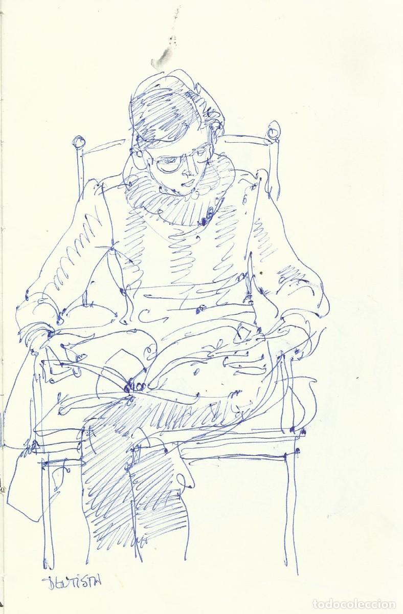 Arte: Carlos Enrique Lencinas G&oacute;mez. Tinta sobre papel. &rdquo;Apunte: Esperando en el dentista&rdquo;. Sin firmar.