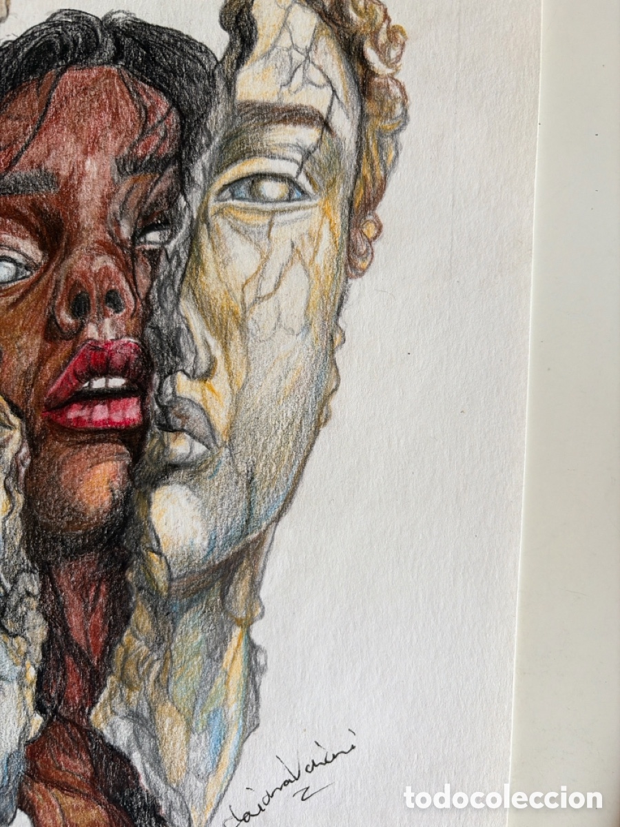 Arte: Tre volti disegno con pastello - Foto 4