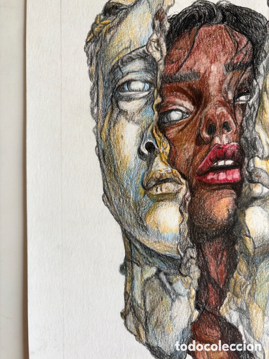 Arte: Tre volti disegno con pastello - Foto 5