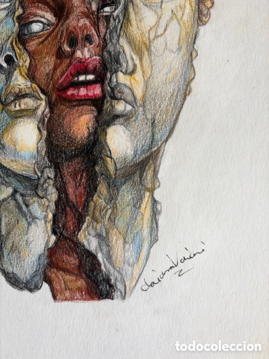 Arte: Tre volti disegno con pastello