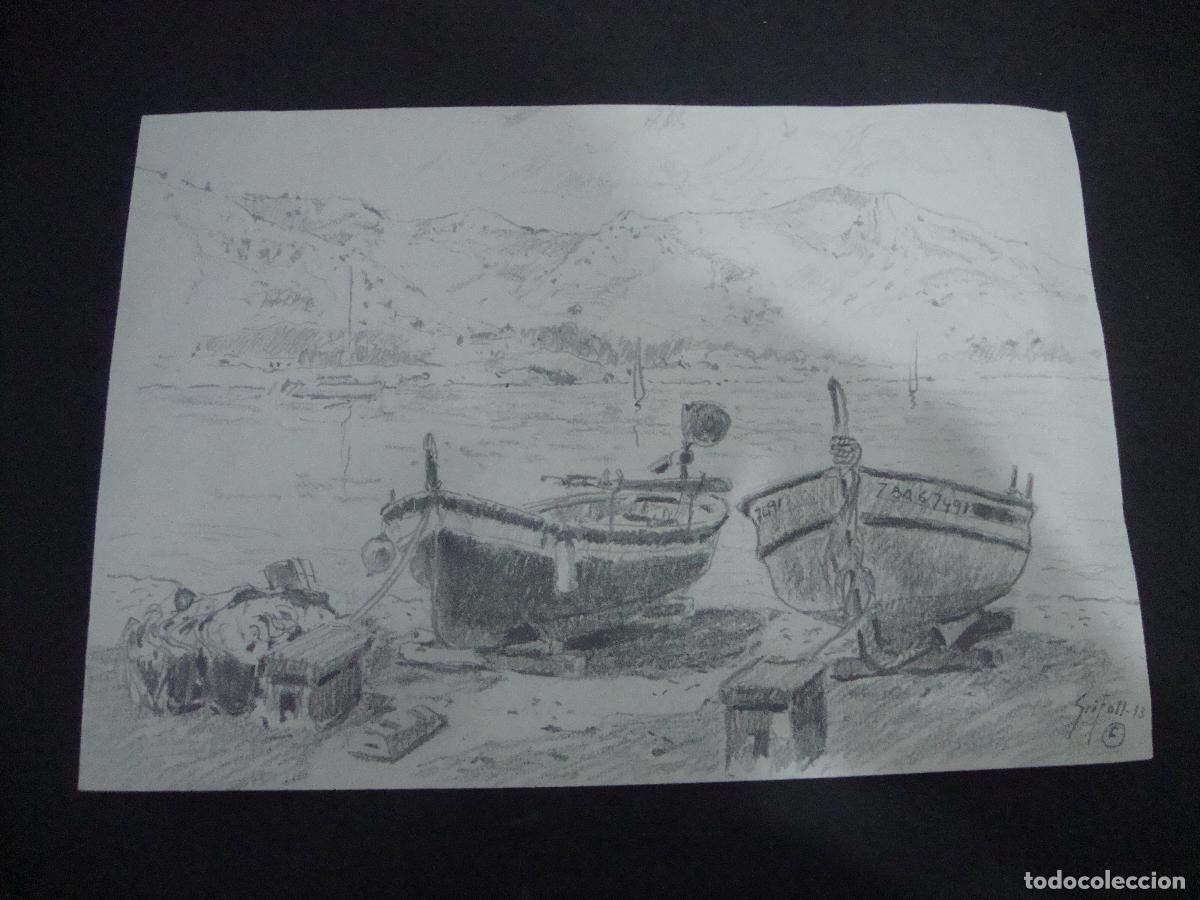 Arte: JOSEP GRIFOLL DIBUJO A LAPIZ SOBRE PAPEL CARTULINA 33 X 23 CM
