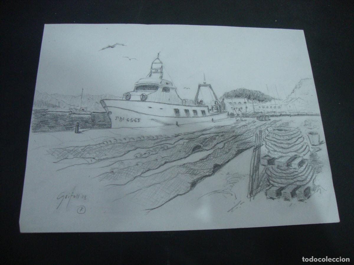 Arte: JOSEP GRIFOLL DIBUJO A LAPIZ SOBRE PAPEL 38 X 21 CM