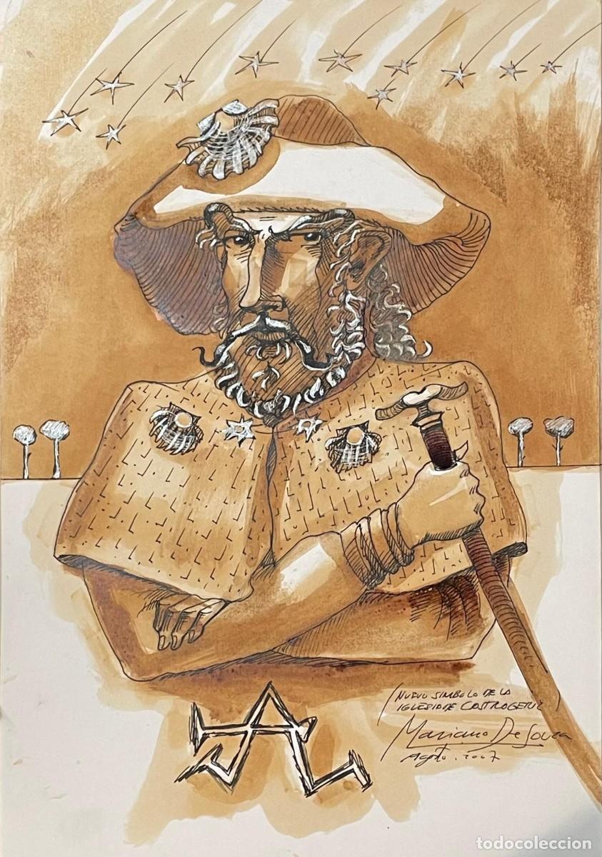 Arte: Dibujo a tinta y acuarela sobre cartulina, firmado de Mariano de Sousa (1954)
