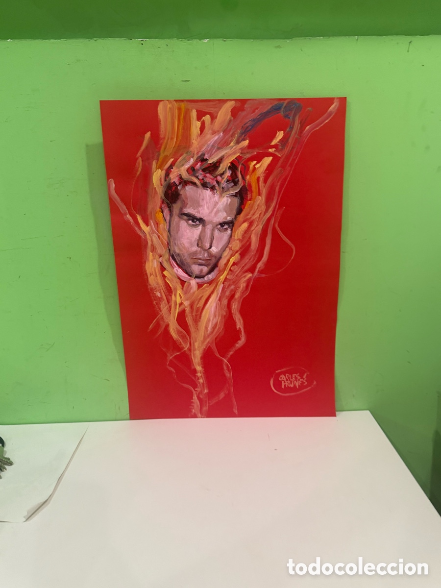 Arte: Carles Prun&eacute;s (1937-2017) &ndash; Retrato masculino, &oacute;leo sobre papel &ndash; Firmado &ndash; 70 &times; 48 cm