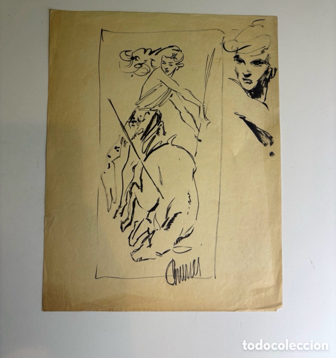 Arte: Carles Prun&eacute;s (1937-2017) &ndash; Estudio de composici&oacute;n ecuestre sobre papel firmado