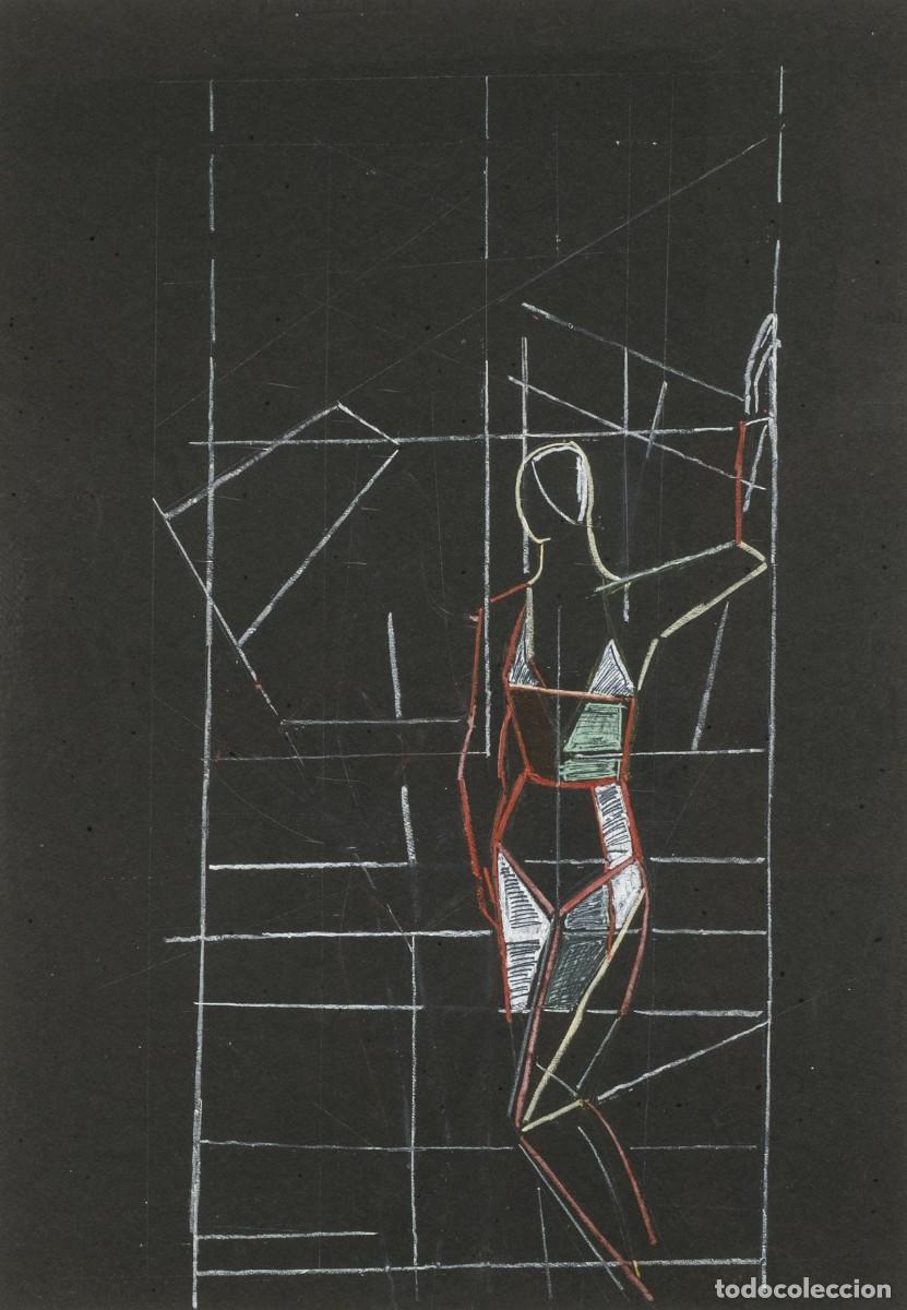 Arte: T&eacute;cnica mixta sobre papel. Figura. Siglo XX