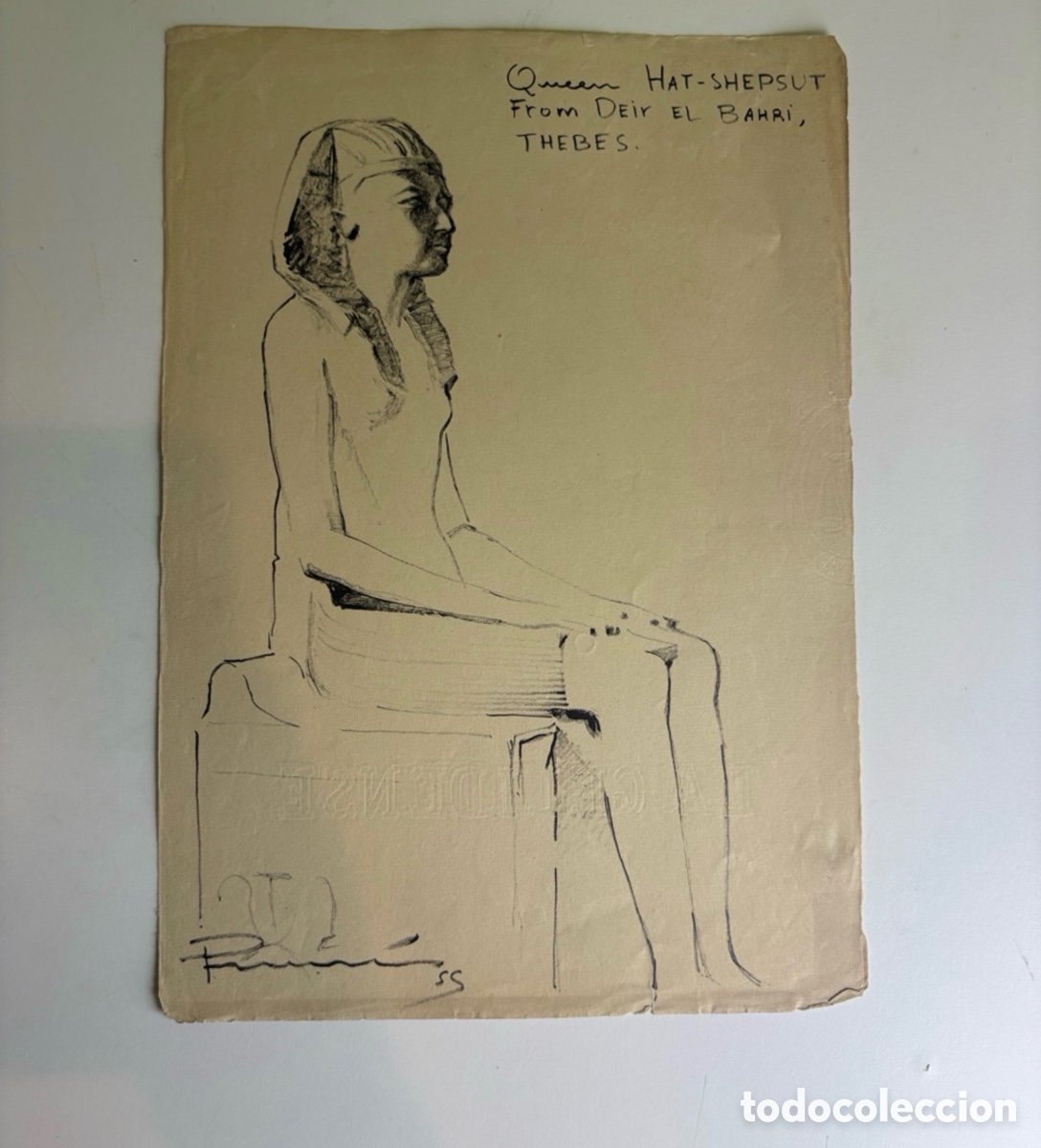 Arte: Carles Prun&eacute;s (1937-2017) &ndash; Estudio de la Reina Hatshepsut sobre papel firmado 1955