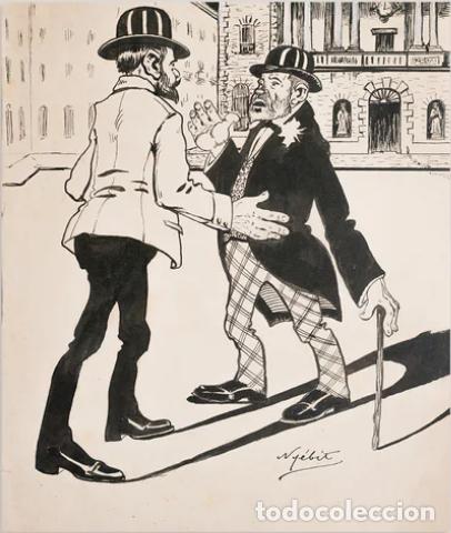 Arte: &rdquo;NY&Eacute;BIT&rdquo;. Dibujo original de &rdquo;L'Esquella de la Torratxa&rdquo;, cr&iacute;tica a F. Camb&oacute; (censurado), 1901-1905