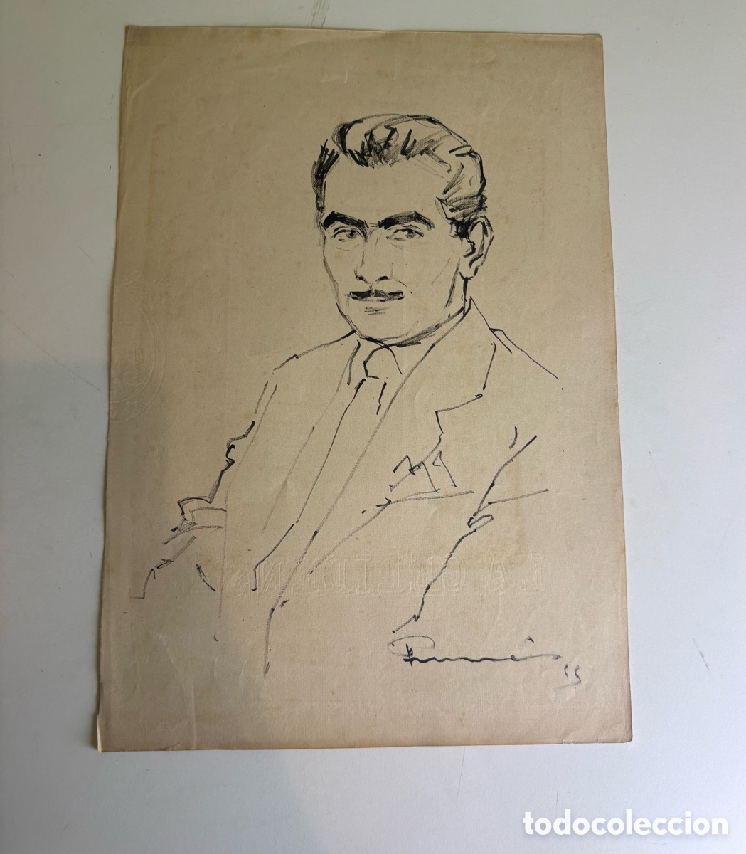 Arte: Carles Prun&eacute;s (1937-2017) &ndash; Retrato de Jos&eacute; Joaqu&iacute;n Marroqu&iacute;, dibujo sobre papel (1955)