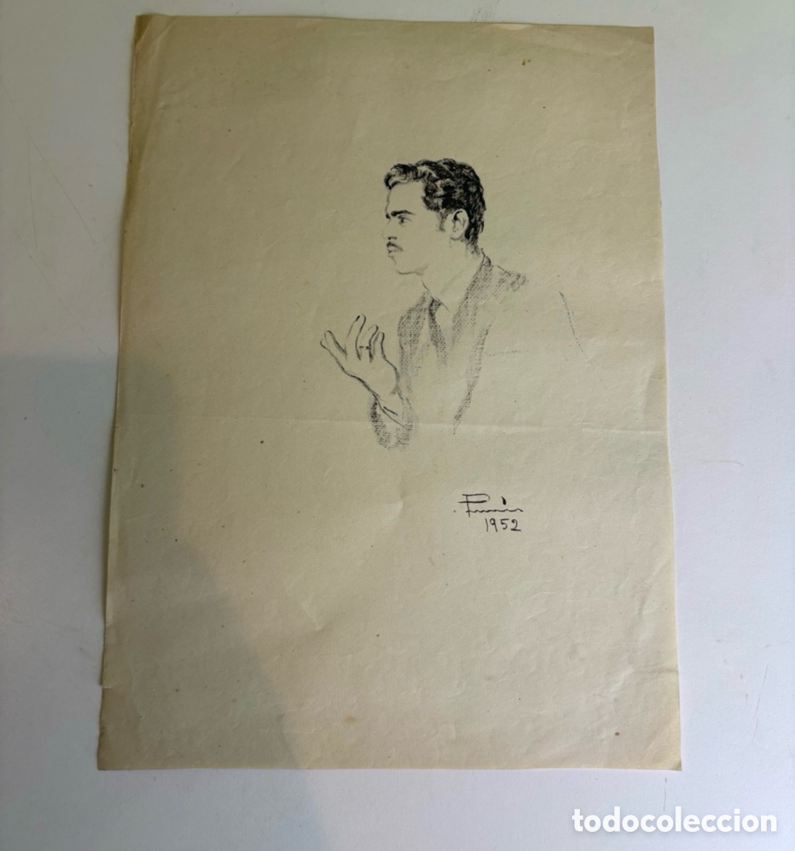 Arte: Carles Prun&eacute;s (1937-2017) &ndash; Posible autorretrato, dibujo sobre papel (1952))