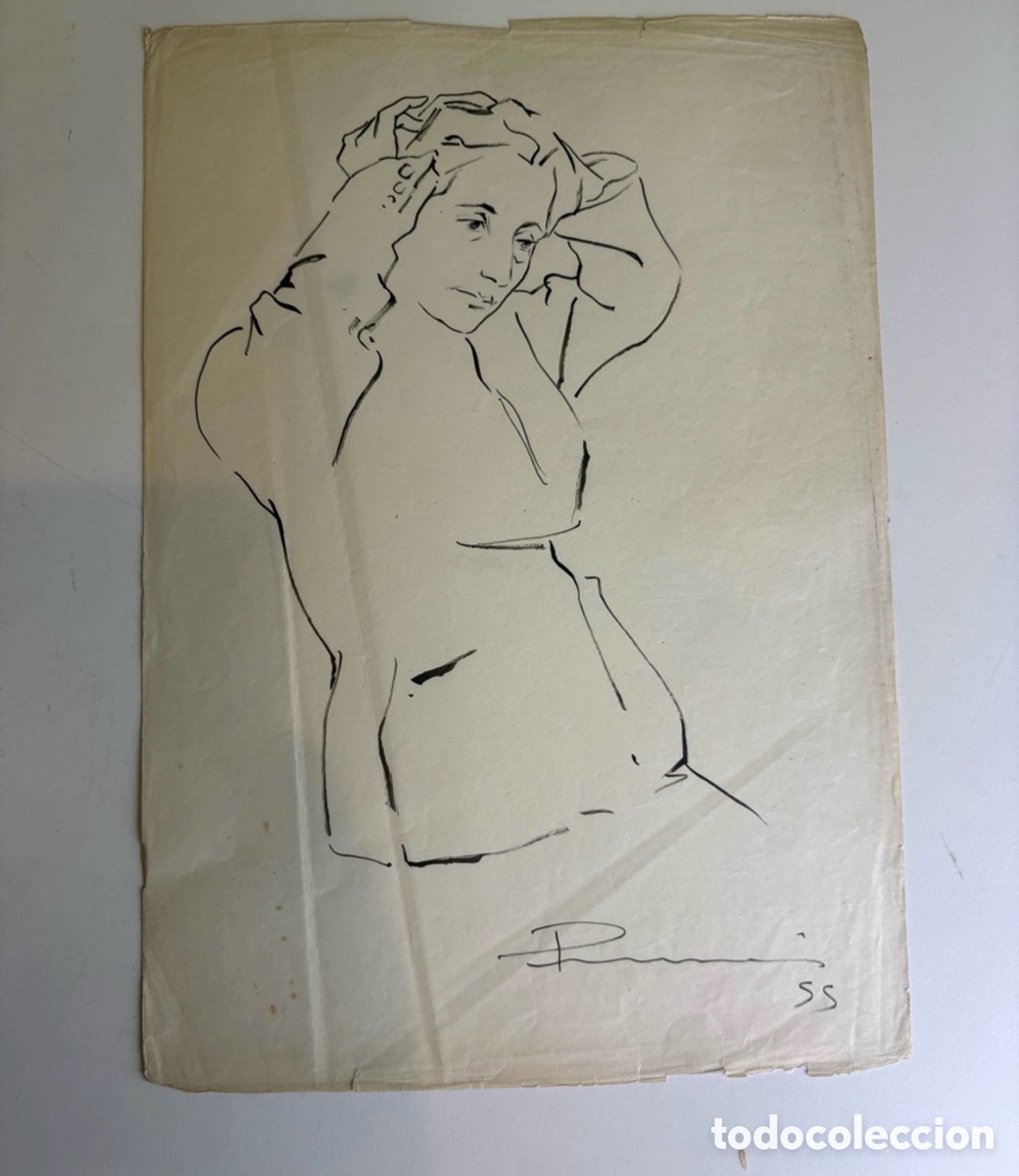 Arte: Carles Prun&eacute;s (1937-2017) &ndash; Desnudo femenino, dibujo sobre papel (1955)