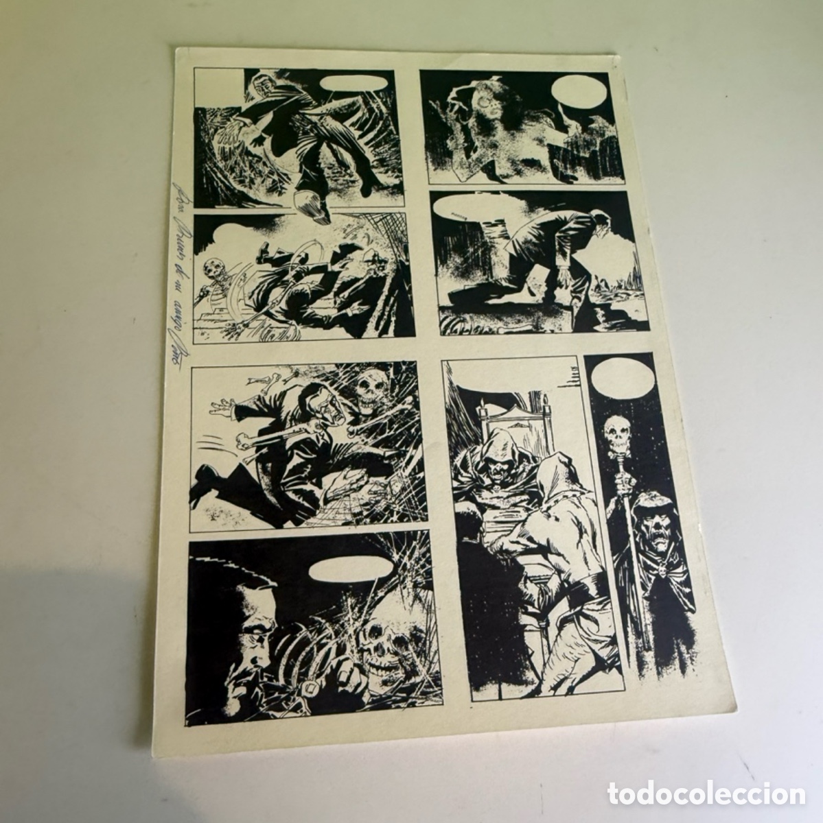 Arte: Andreu Balcells &ndash; Plancha original de c&oacute;mic de terror dedicada a Carles Prun&eacute;s