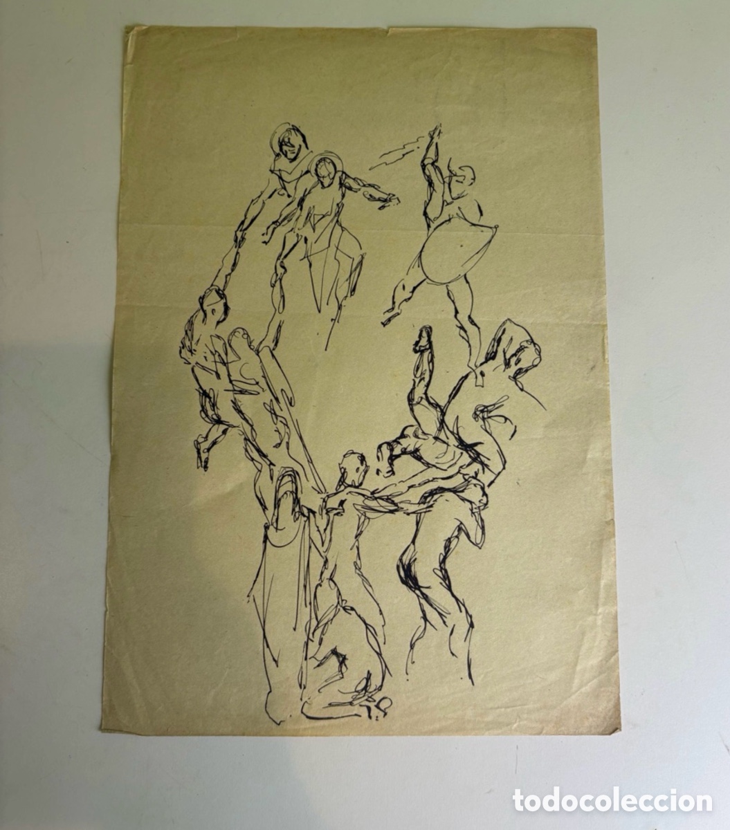 Arte: Carles Prun&eacute;s (1937-2017) &ndash; Estudio de composici&oacute;n hist&oacute;rica, dibujo sobre papel