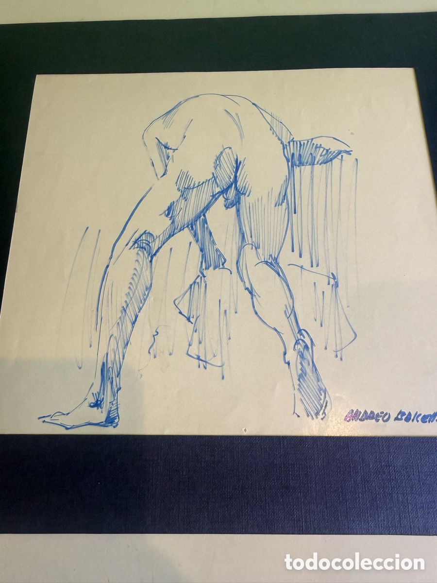 Arte: Andreu Balcells dibujo original de desnudo masculino firmado