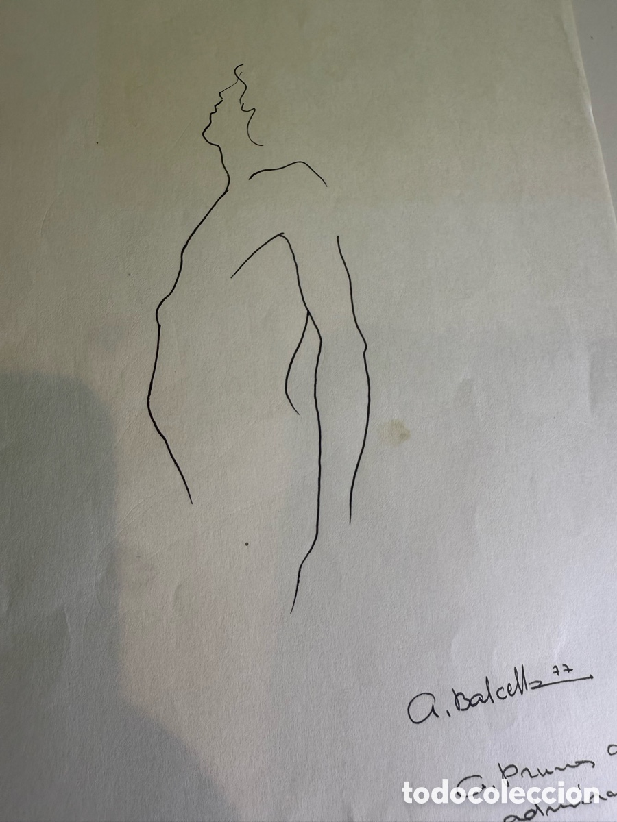 Arte: Andreu Balcells (Bruguera) dibujo original de desnudo femenino firmado y fechado 1977
