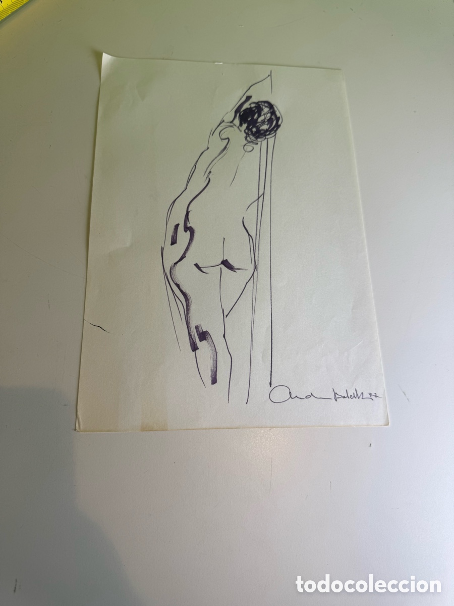 Arte: Andreu Balcells (Bruguera) dibujo original de desnudo femenino firmado y fechado 1977