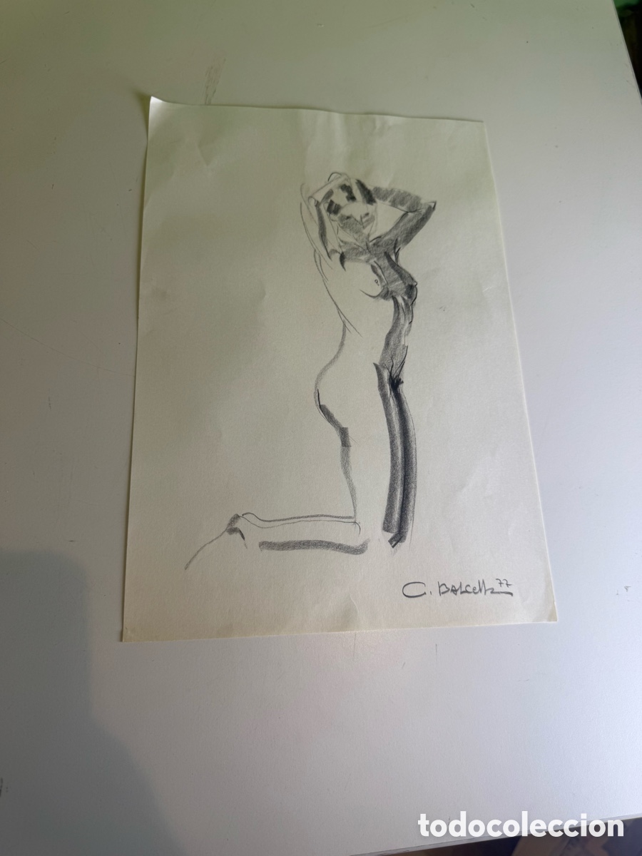 Arte: Andreu Balcells (Bruguera) dibujo original de desnudo femenino firmado 1977