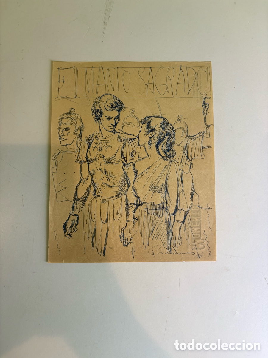 Arte: Carles Prun&eacute;s (1937-2017) &ndash; Estudio para &ldquo;El Manto Sagrado&rdquo;, dibujo original sobre papel