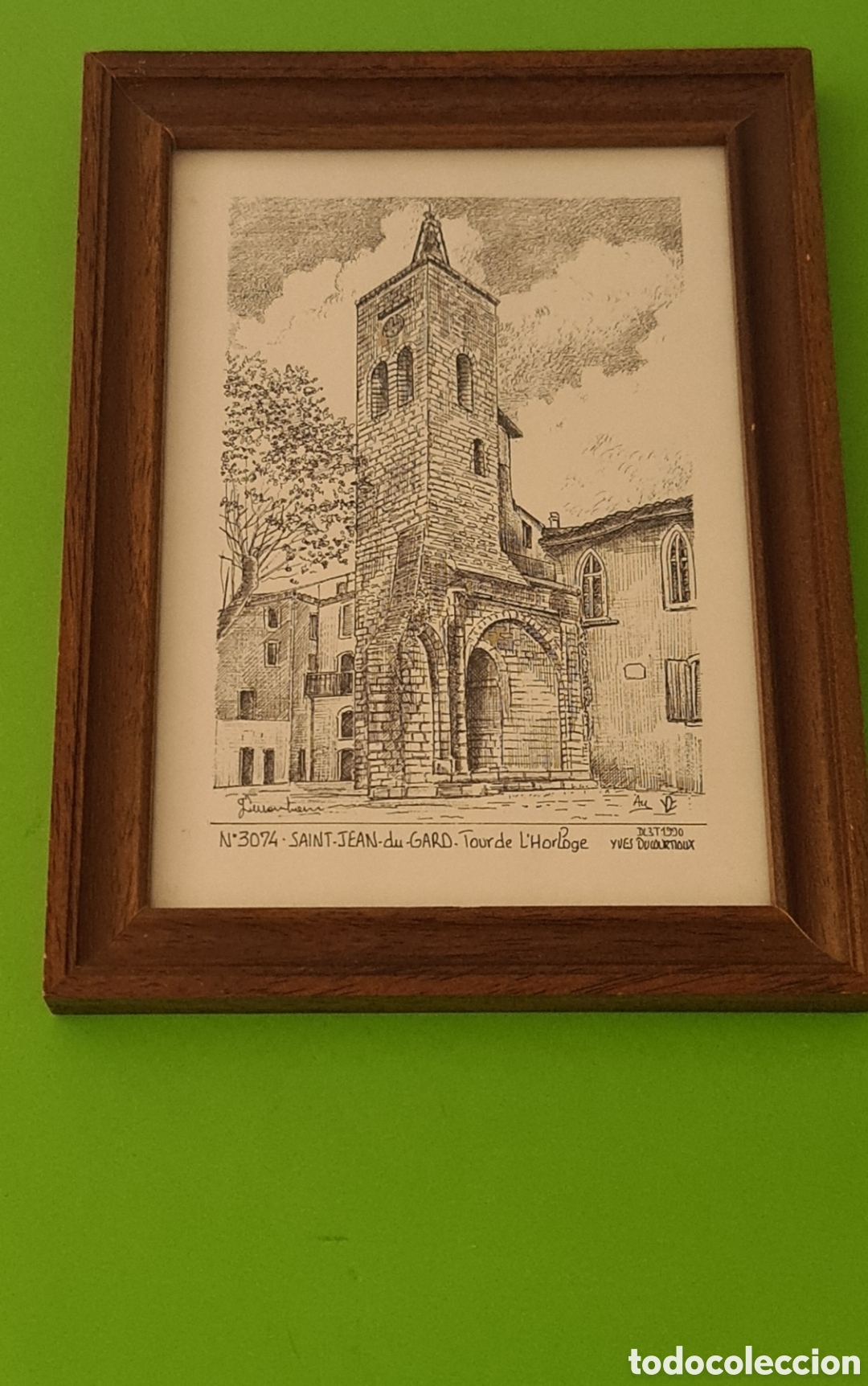 Arte: Dibujo plumilla enmarcado Saint-Jean-du-Gard