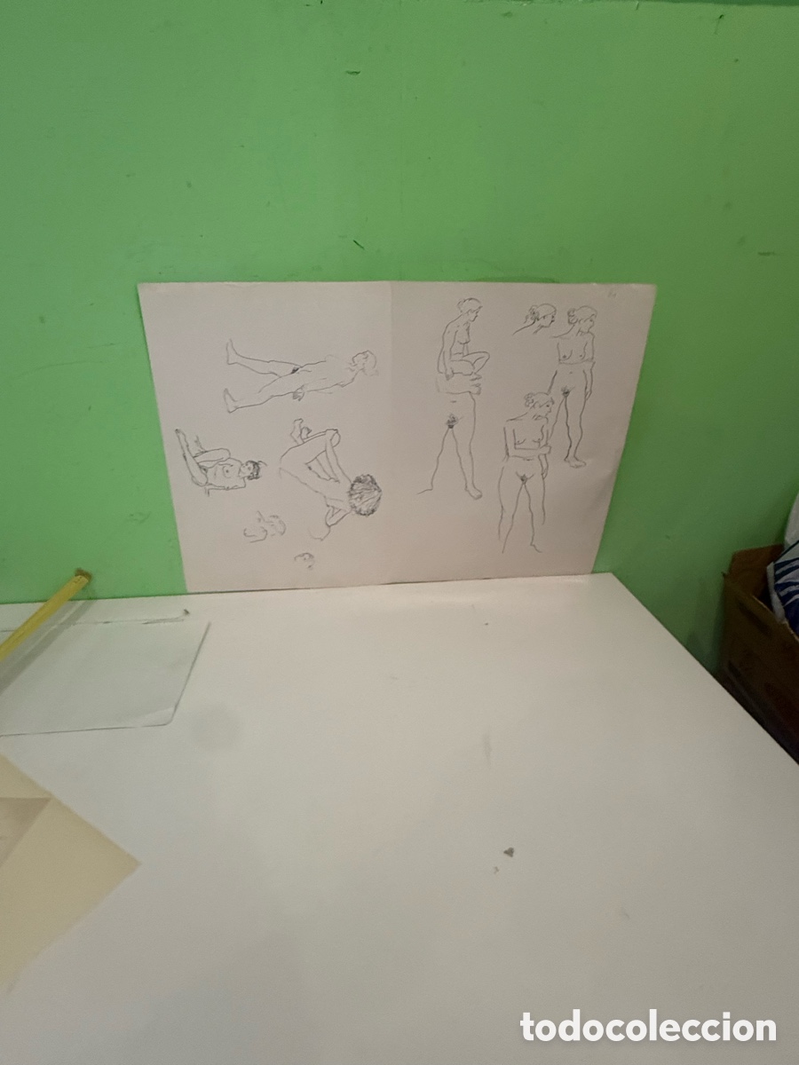 Arte: Andreu Balcells &ndash; Gran estudio de dibujos sobre papel. Dedicado a Carles Prun&eacute;s. 50 &times; 40 cm