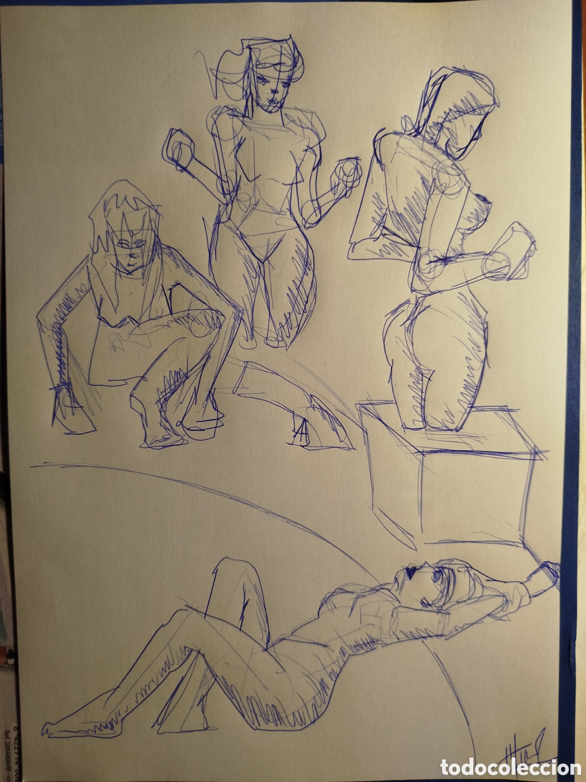 Arte: Dos dibujos originales tinta boli