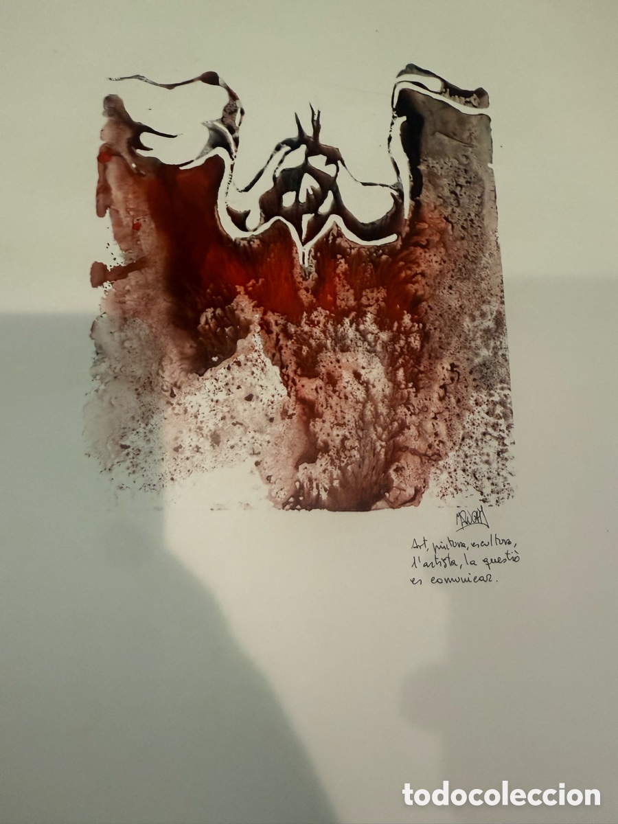 Arte: Obra abstracta original dedicada a Carles Prun&eacute;s. Firmada (49 &times; 34 cm)