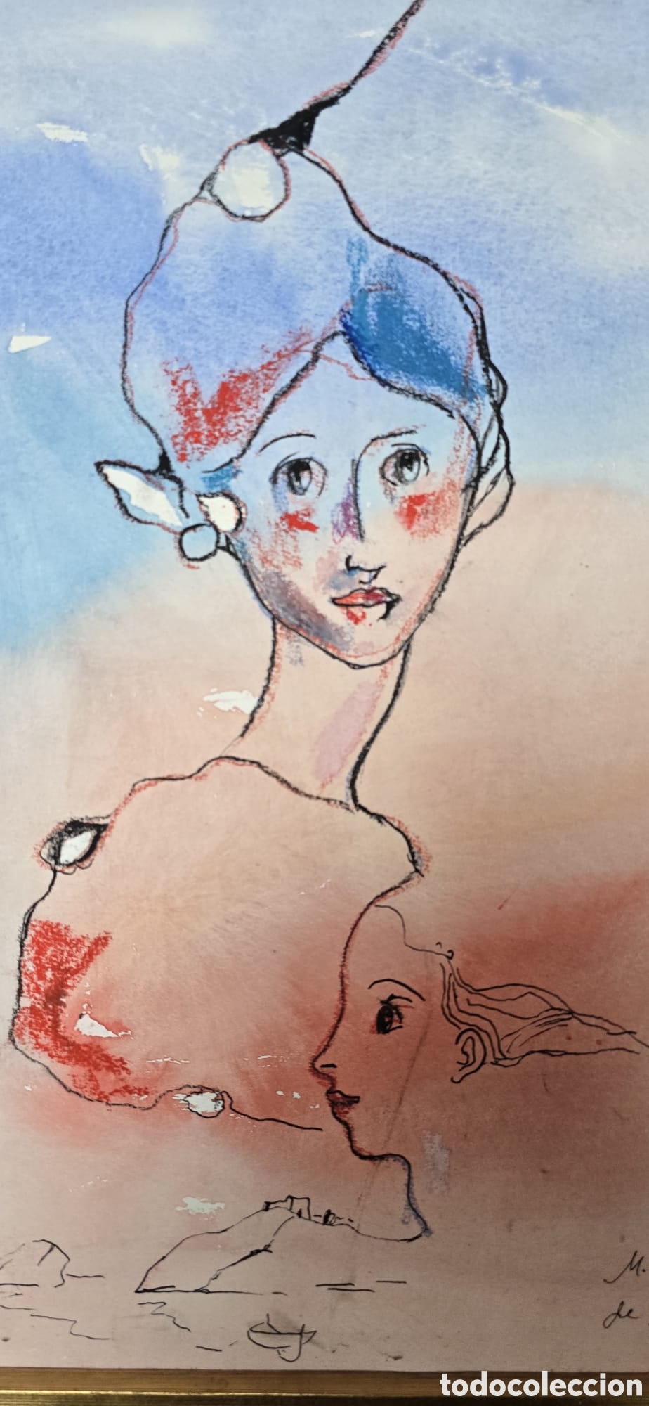 Arte: ​Original de Miguel Torner de Semir - T&eacute;cnica Mixta - Doble Firma - Enmarcado