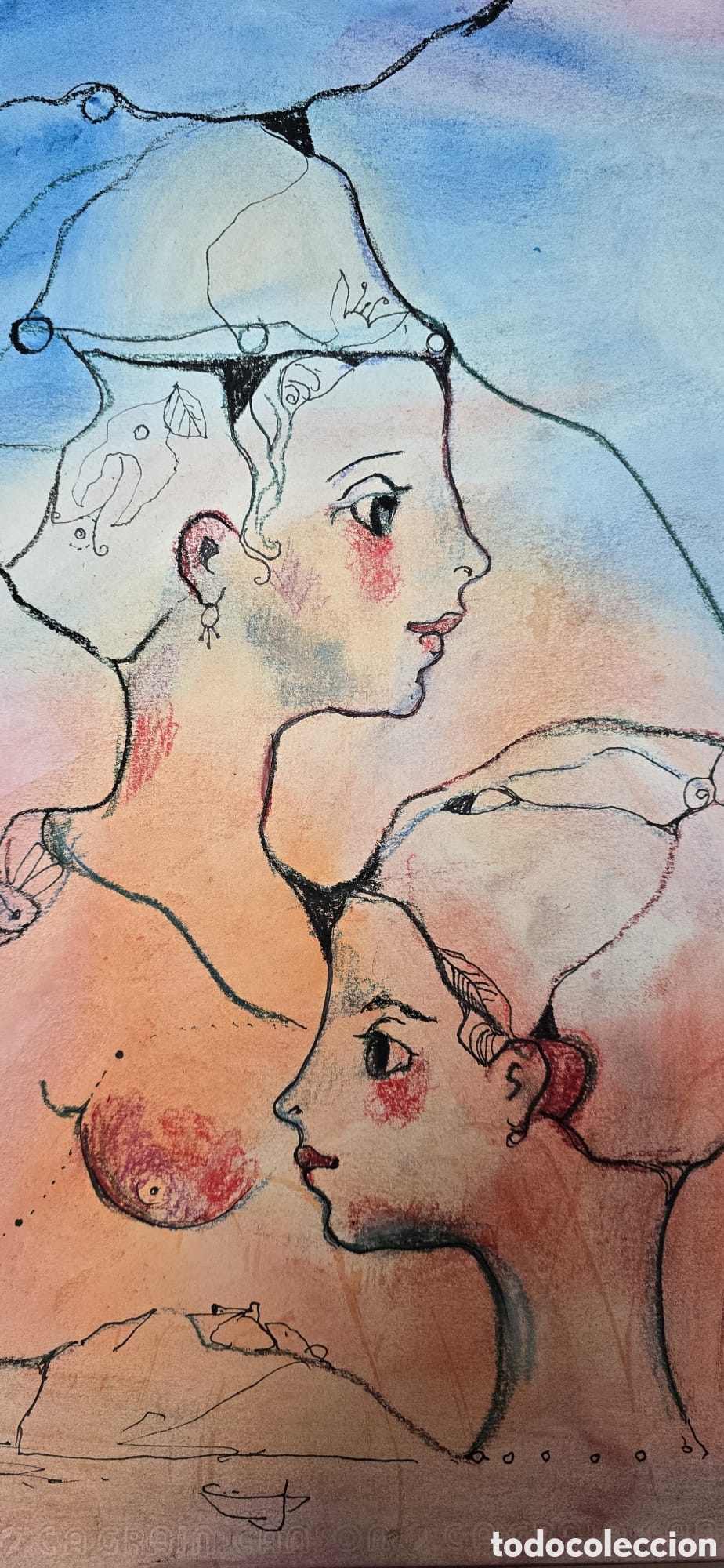 Arte: ​Original de Miguel Torner de Semir - T&eacute;cnica Mixta - Enmarcado (Marco Plateado)