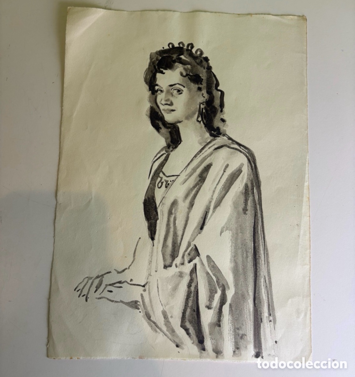 Arte: Carles Prun&eacute;s (1937-2017) &ndash; Dibujo de retrato femenino sobre papel
