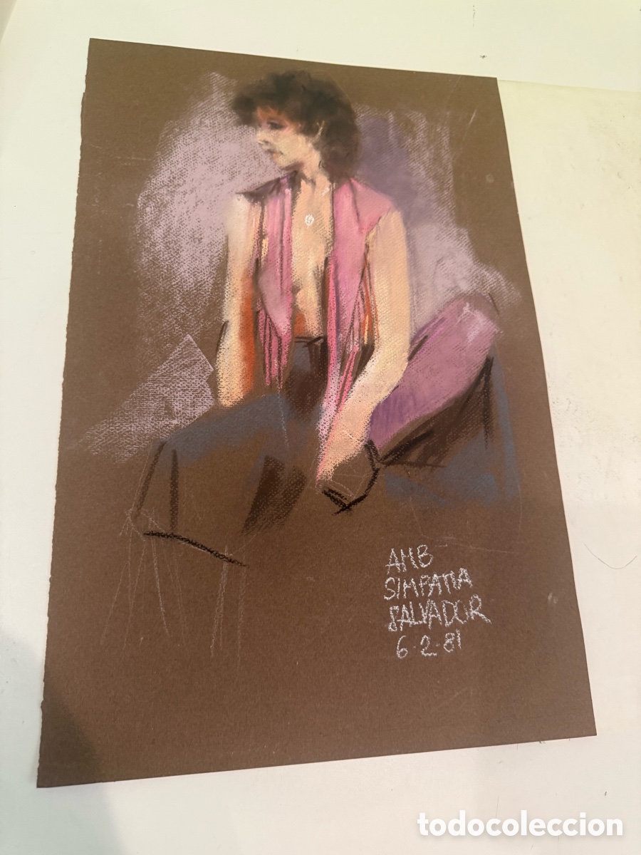 Arte: Salvador &ndash; Pastel sobre papel dedicado a Carles Prun&eacute;s, fechado en 1981 &ndash; 50 &times; 33 cm