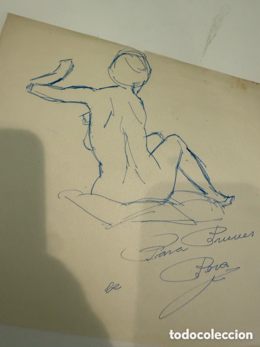 Arte: Dibujo de desnudo femenino dedicado a Carles Prun&eacute;s