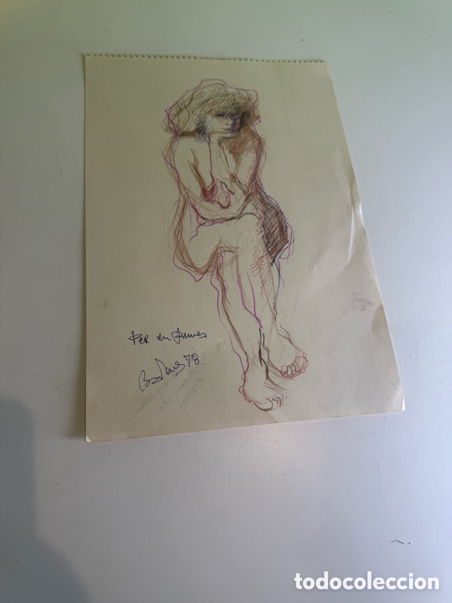Arte: Dibujo femenino dedicado a Carles Prun&eacute;s &ndash; Firma a identificar