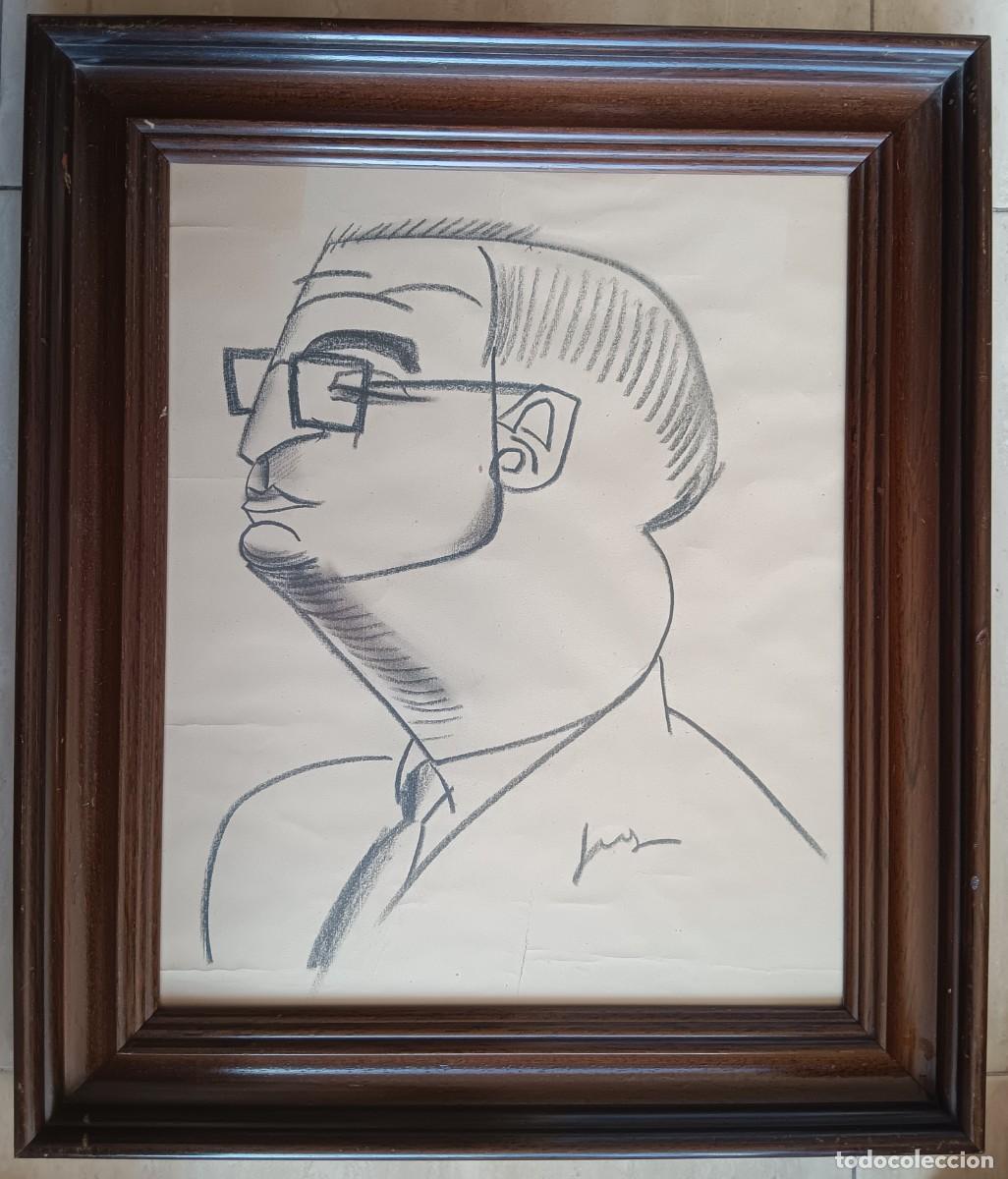 Arte: NARC&Iacute;S BARTINA GASSIOT. DIBUJO CARBONCILLO ENMARCADO MADERA Y CRISTAL ANTI-REFLEJOS. 49 X 42.