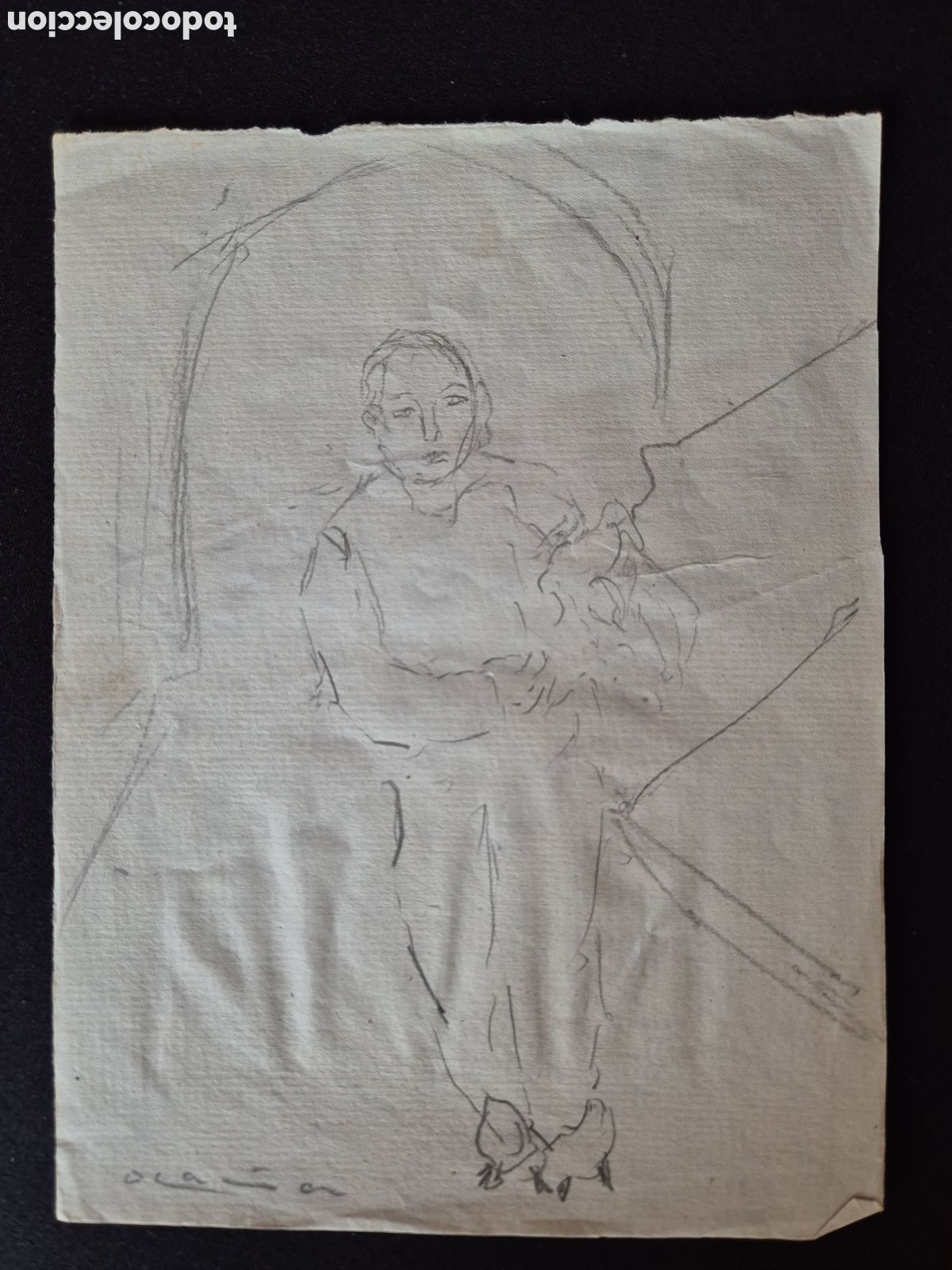 Arte: JOS&Eacute; P&Eacute;REZ OCA&Ntilde;A (1947-1983). L&Aacute;PIZ SOBRE PAPEL. OBRA FIRMADA.