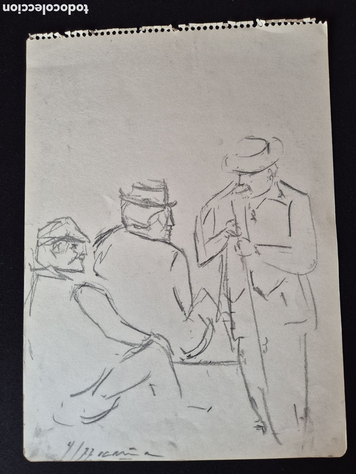 Arte: JOS&Eacute; P&Eacute;REZ OCA&Ntilde;A (1947-1983). L&Aacute;PIZ SOBRE PAPEL. OBRA FIRMADA Y FECHADA.