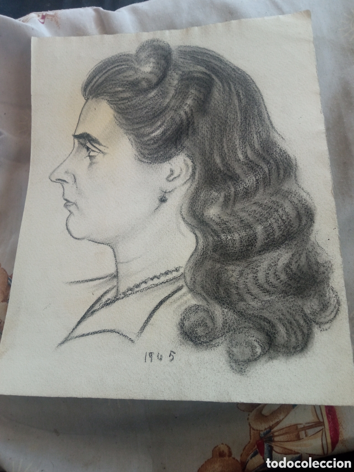 Arte: Antiguo dibujo realizado en 1945, mide 30,4x24,5cm