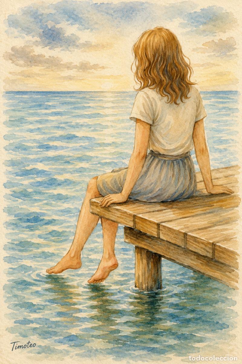 Arte: L&Aacute;MINA, DIBUJO, CUADRO.- SOLEDAD Y PAZ..H113..30x42 cm.-280g/m2.