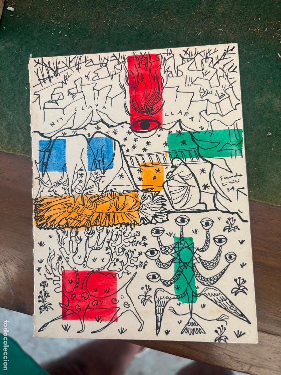 Arte: Alexandre cirici tinta coloreada surrealista firmada y fechada 1954