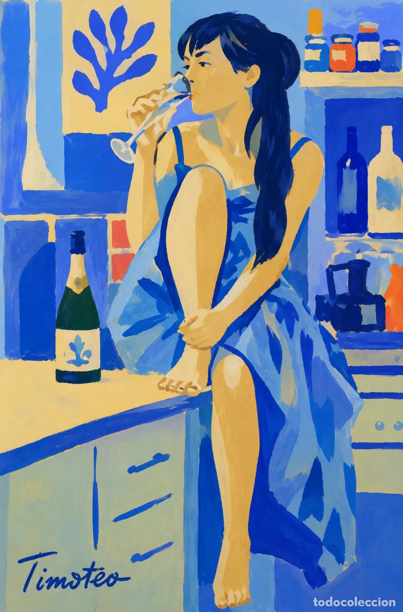 Arte: L&Aacute;MINA, DIBUJO, CUADRO.- PENSADORA..H133..30x42 cm.-280g/m2.