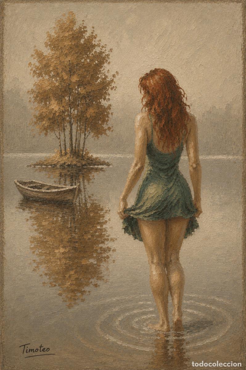 Arte: L&Aacute;MINA, DIBUJO, CUADRO.- EL LAGO..H138..30x42 cm.-280g/m2.