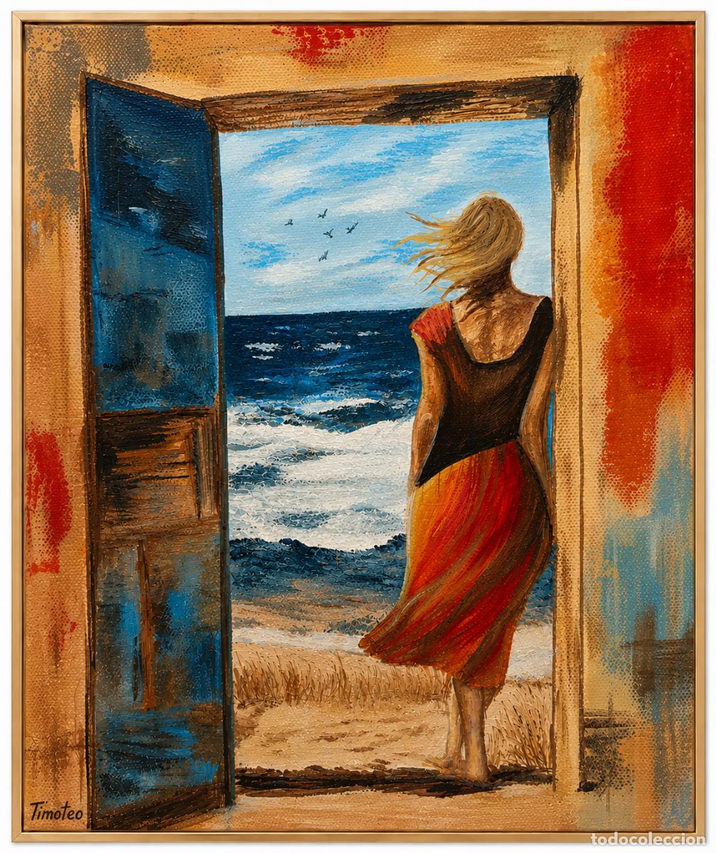 Arte: L&Aacute;MINA, DIBUJO, CUADRO.- VISTAS PLAYA..H160..30x42 cm.-280g/m2.
