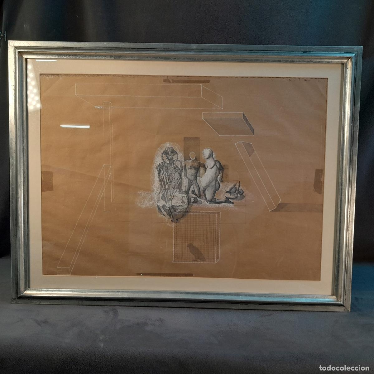 Arte: B-1940. JORGE CASTILLO (1933). DIBUJO SOBRE PAPEL. MUCHACHITAS Y PERSONAJE CONTROLADOS. 1971.