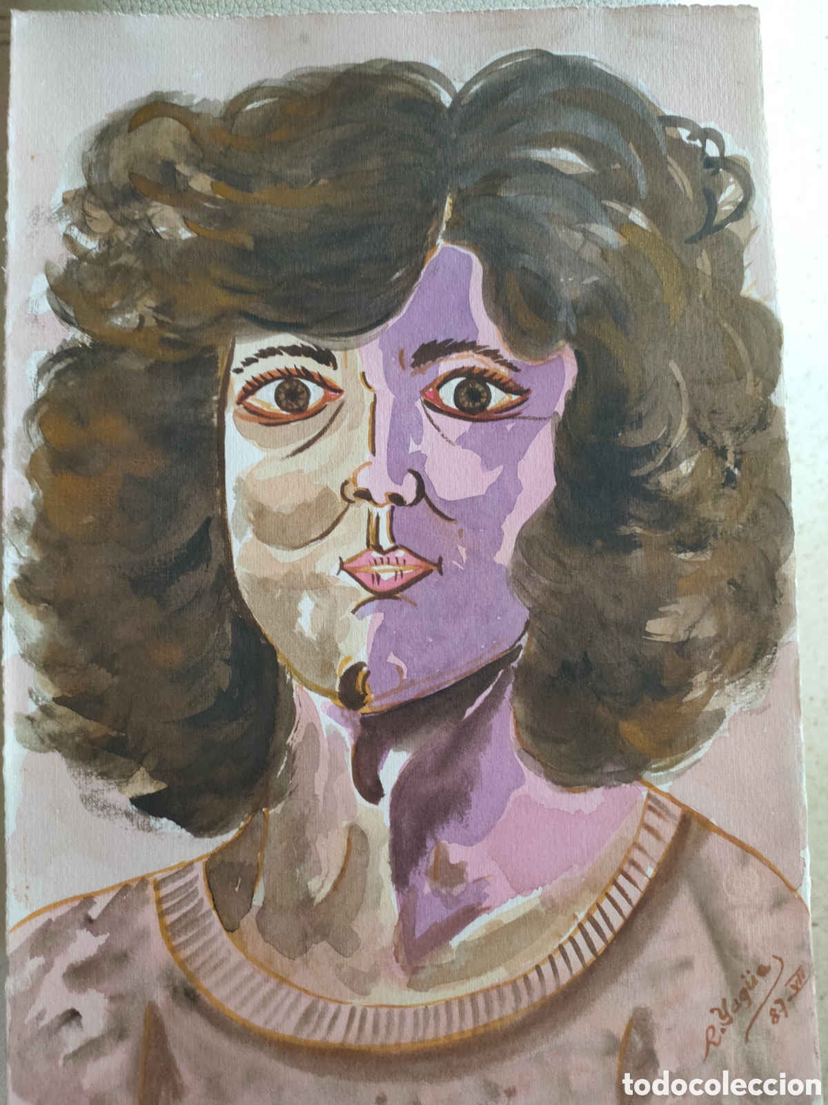Arte: Rosa Yag&uuml;e t&eacute;cnica mixta original firmada