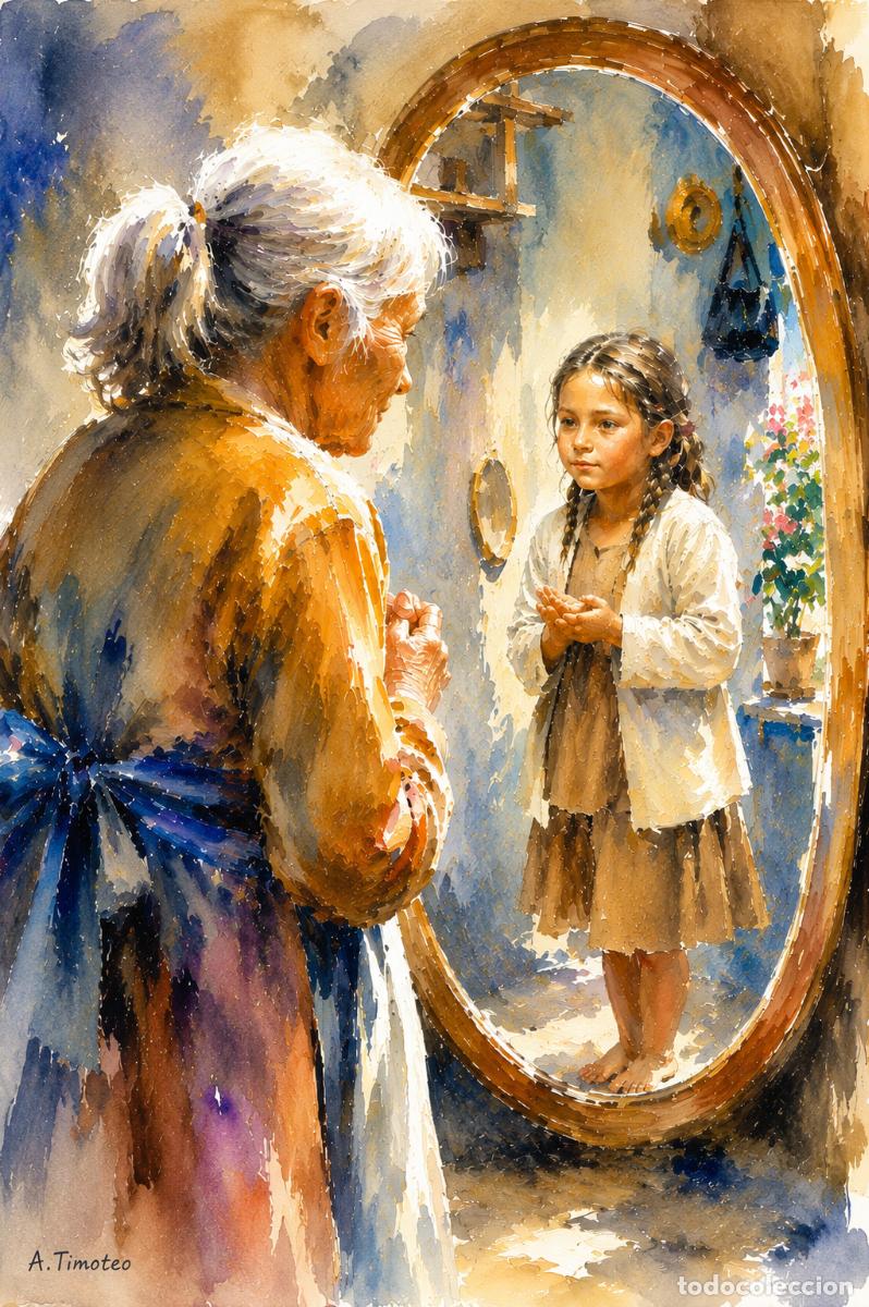 Arte: L&Aacute;MINA, DIBUJO, ACUARELA,CUADRO.- EL REFLEJO DEL ALMA..H179..30x42 cm.-280g/m2.