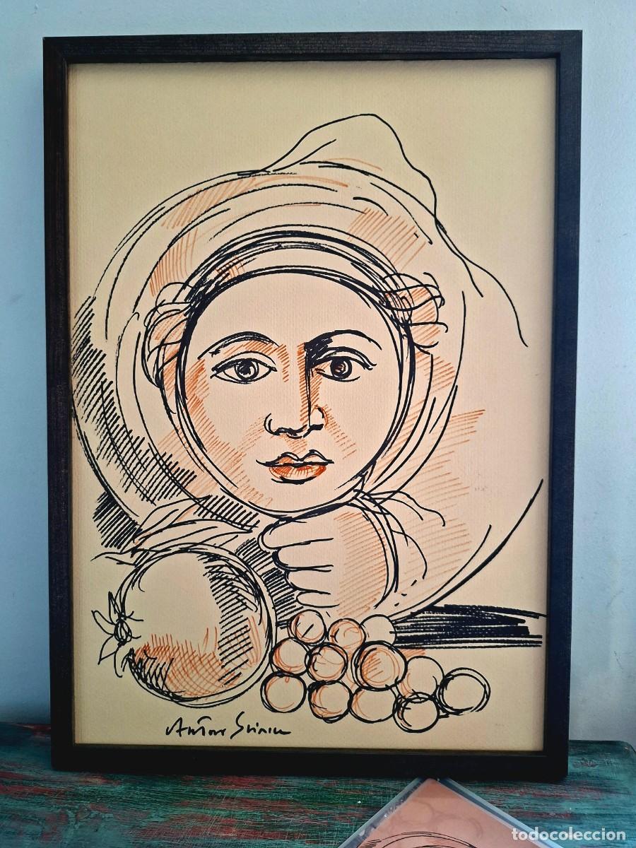 Arte: Antonio Sciacca (1957) &ndash; Dibujo original a rotulador sobre papel art&iacute;stico firmado