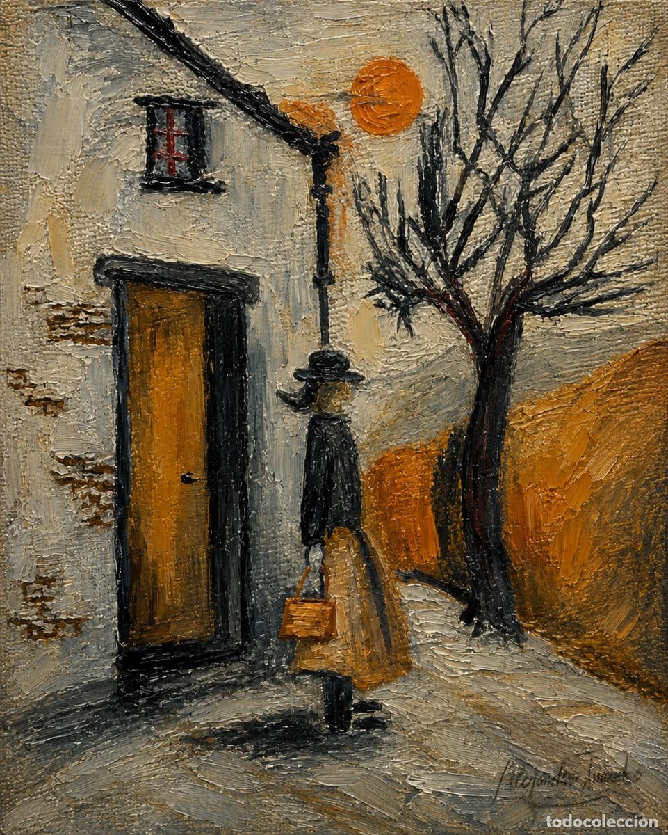Arte: L&Aacute;MINA de LIENZO ORIGINAL, DIBUJO, ACUARELA,CUADRO.- EL REGRESO..H199..30x42 cm.-280g/m2.