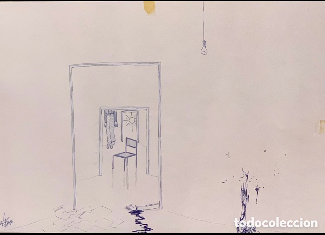 Arte: Mart&iacute;nez Albuquerque, Juan Carlos (Murcia, 1962). Bol&iacute;grafo sobre papel. 1984.