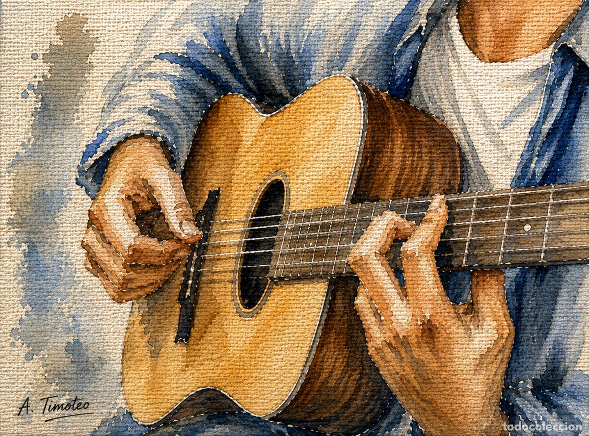 Arte: L&Aacute;MINA de LIENZO ORIGINAL, DIBUJO, ACUARELA,CUADRO.- ACORDES DEL ALMA..H203..30x42 cm.-280g/m2.